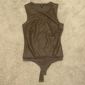 Faux Leather Bodysuit